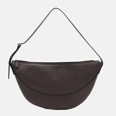 The Row Dark Brown Jouve Shoulder Bag