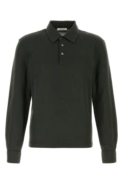 The Row Knit Reyes Polo Shirt Long Sleeves In Green