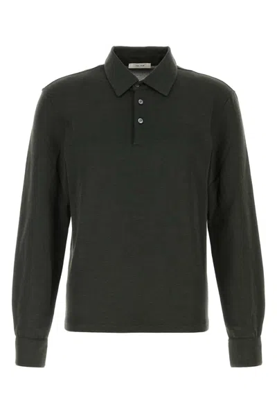 The Row Knit Reyes Polo Shirt Long Sleeves In Green