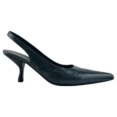 Pre-owned The Row Dark Green Patent Leather Bourgeois Sling Back Pumps