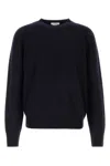 The Row Dark Navy Solid Sweater In Navy Blue