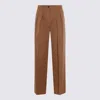 The Row Dark Sand Cotton Pants In Brown