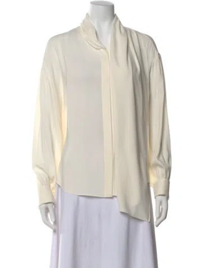 Pre-owned The Row Darnelle Top Silk Blouse In Neutral