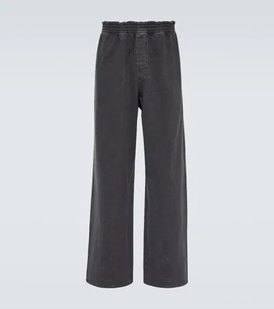 The Row Davide Cotton-blend Sweatpants In Grey