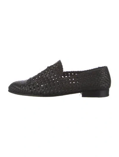 Pre-owned The Row Davis Leather Loafers In Black