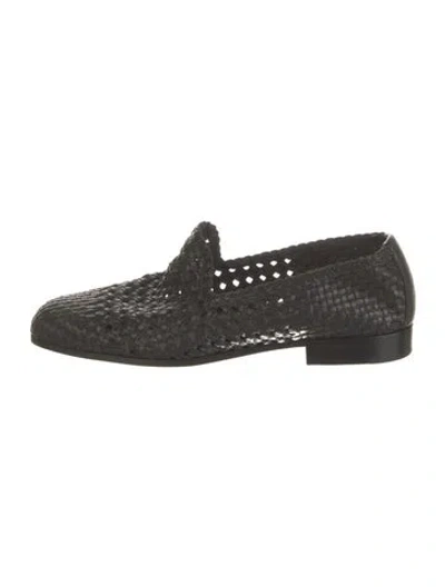 Pre-owned The Row Davis Leather Loafers In Black