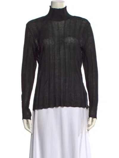 Pre-owned The Row Daxy Linen Sweater Linen Top In Black