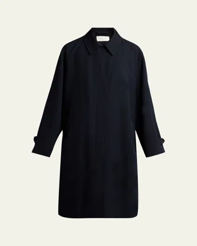The Row Dayton Single-breasted Car Coat In Blue