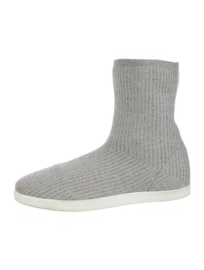 Pre-owned The Row Dean Wool Sock Boots In Gray