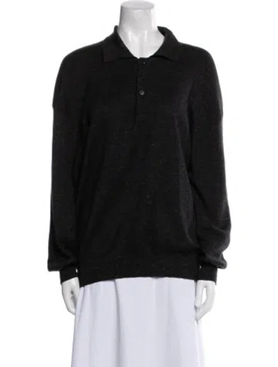 Pre-owned The Row Deja Polo Cashmere Sweater In Black