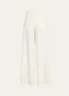 The Row Dela Mid-rise Wide-leg Wool Crepe Pants In Ivory