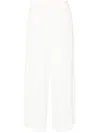 The Row Dela Mid-rise Wide-leg Wool Crepe Pants In White