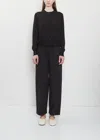 The Row Black Relaxed Drawstring Pant In Black