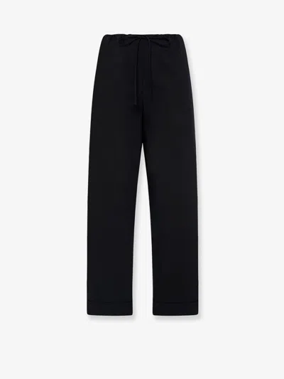 The Row Delano Cotton Trousers In Blue