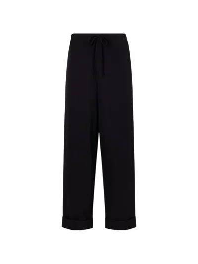 The Row Delano Drawstring-waist Trousers In Black