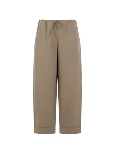 The Row Delano Elasticated-waist Trousers In Brown