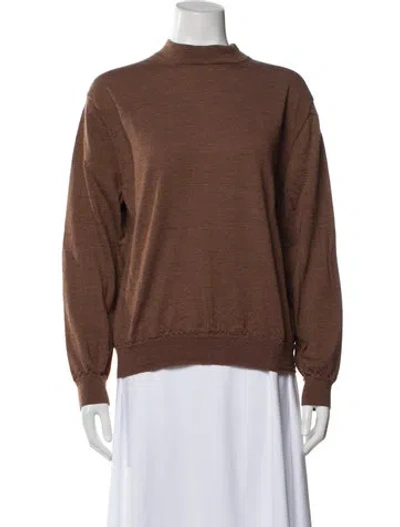 Pre-owned The Row Delsie Sweater Merino Wool Sweater In Brown