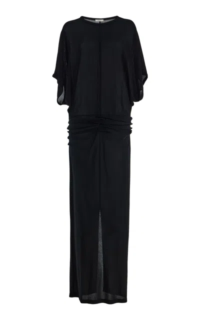 The Row Delyra Crepe Jersey Maxi Dress In Black
