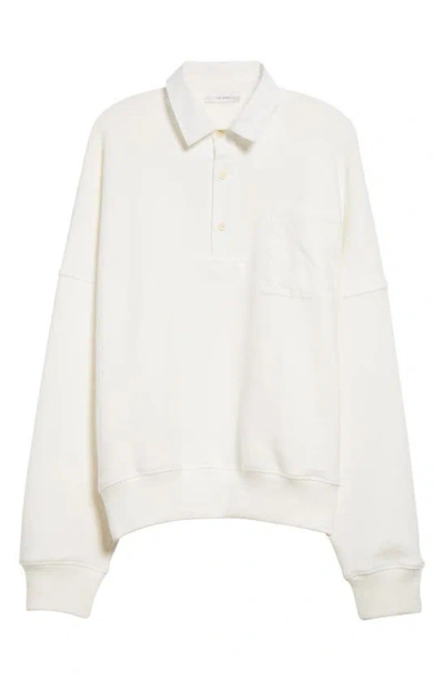 The Row Dende Cotton French Terry Polo Sweatshirt In White