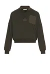 The Row Dende Poplin-trimmed Brushed Cotton And Cashmere-blend Polo Shirt In Warm Sepia