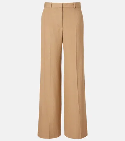 The Row Dender Silk Wide-leg Pants In Brown