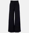 The Row Dender Wool Wide-leg Pants In Blue