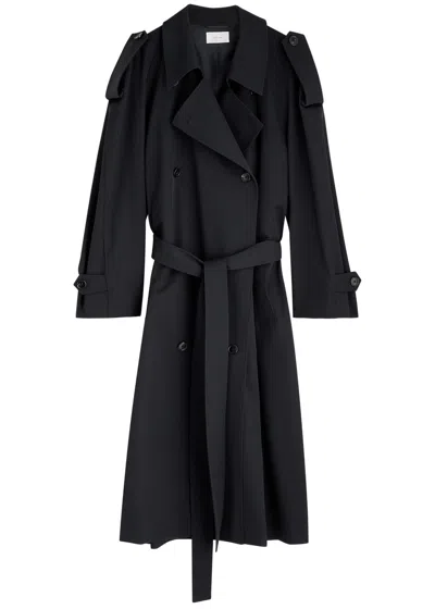 The Row Denver Wool Trench Coat In Navy