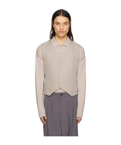 The Row Derek Button Vest In Nude