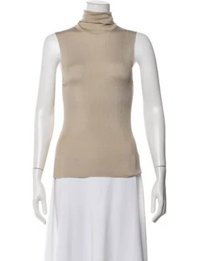 Pre-owned The Row Desio Top Silk Sweater In Neutrals