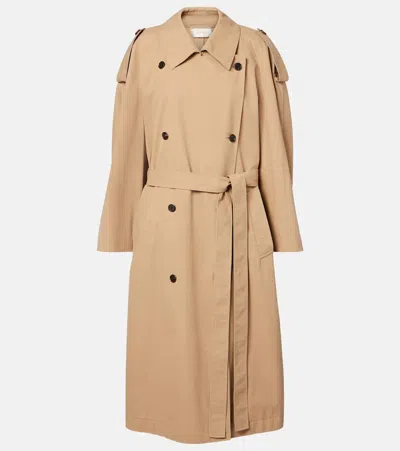 The Row Dester Cotton And Cashmere Trench Coat In Brown