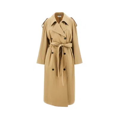 The Row 'dester' Oversized Midi Trench Coat In Brown