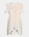 The Row Desy Lace Cold-shoulder Top In Off White