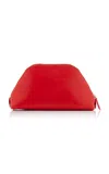 The Row Devon Leather Pouch In Red