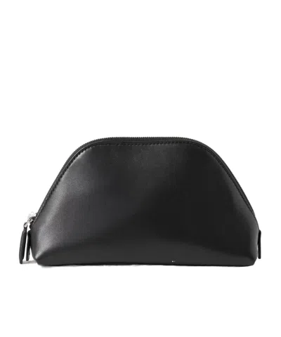 The Row Devon Mini Leather Clutch In Purple
