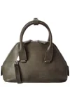 The Row Devon Mini Leather Satchel In Grey