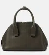 The Row Mini Devon Saddle Leather Bag In Grey