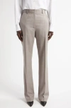 Shop The Row Diane Wool Crepe Straight Leg Pants In Beige Melange