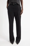 The Row Diane Wool Crepe Straight Leg Pants In Black