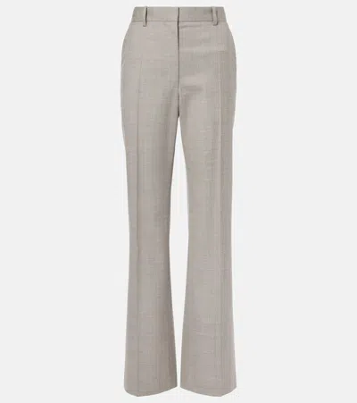 The Row Diane Wool Straight Pants In Beige Melange