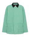 The Row Cotton Jacket With Long Sleeves And Front Pockets In Green