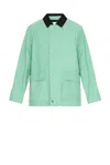 The Row Cotton Jacket With Long Sleeves And Front Pockets In Green