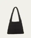 The Row Didion Woven Shoulder Bag In Waxed Cotton In Black