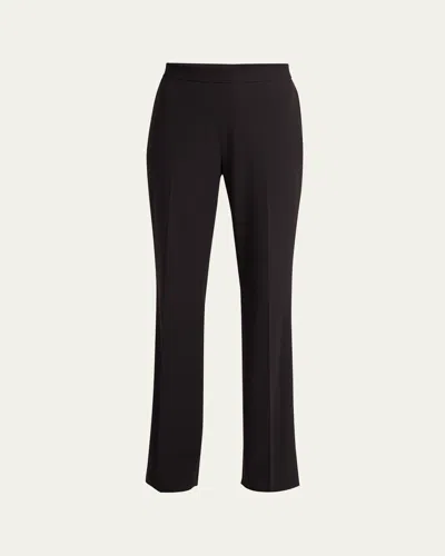 The Row Dina Straight Leg Wool Pants In Black