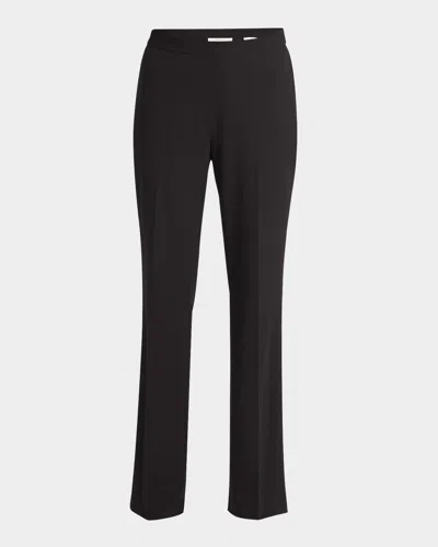 The Row Dina Straight Leg Wool Pants In Black