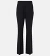The Row Dina Wool-blend Straight Pants In Black