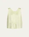The Row Dinara Boxy Silk Top In Pale Grass