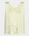 The Row Dinara Boxy Silk Top In Pale Grass