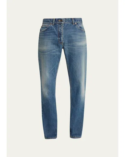 The Row Dinni Low-rise Straight-leg Jeans In Medium Indigo