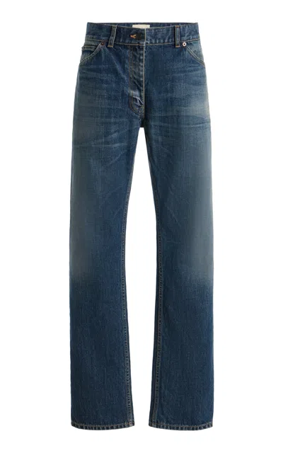 The Row Dinni Rigid Mid-rise Straight-leg Jeans In Blue