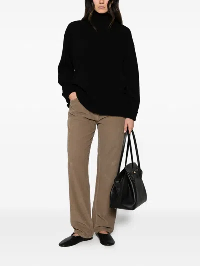 The Row Dinni Velvet Trousers In Brown